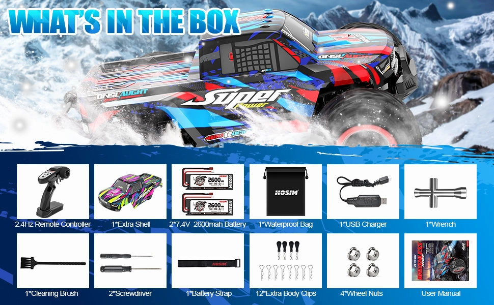 TerraX X08 1/10 Scale Extreme RC Monster Truck - Blazing 43MPH, 4x4 All-Terrain Off-Road Beast with Brushless Power