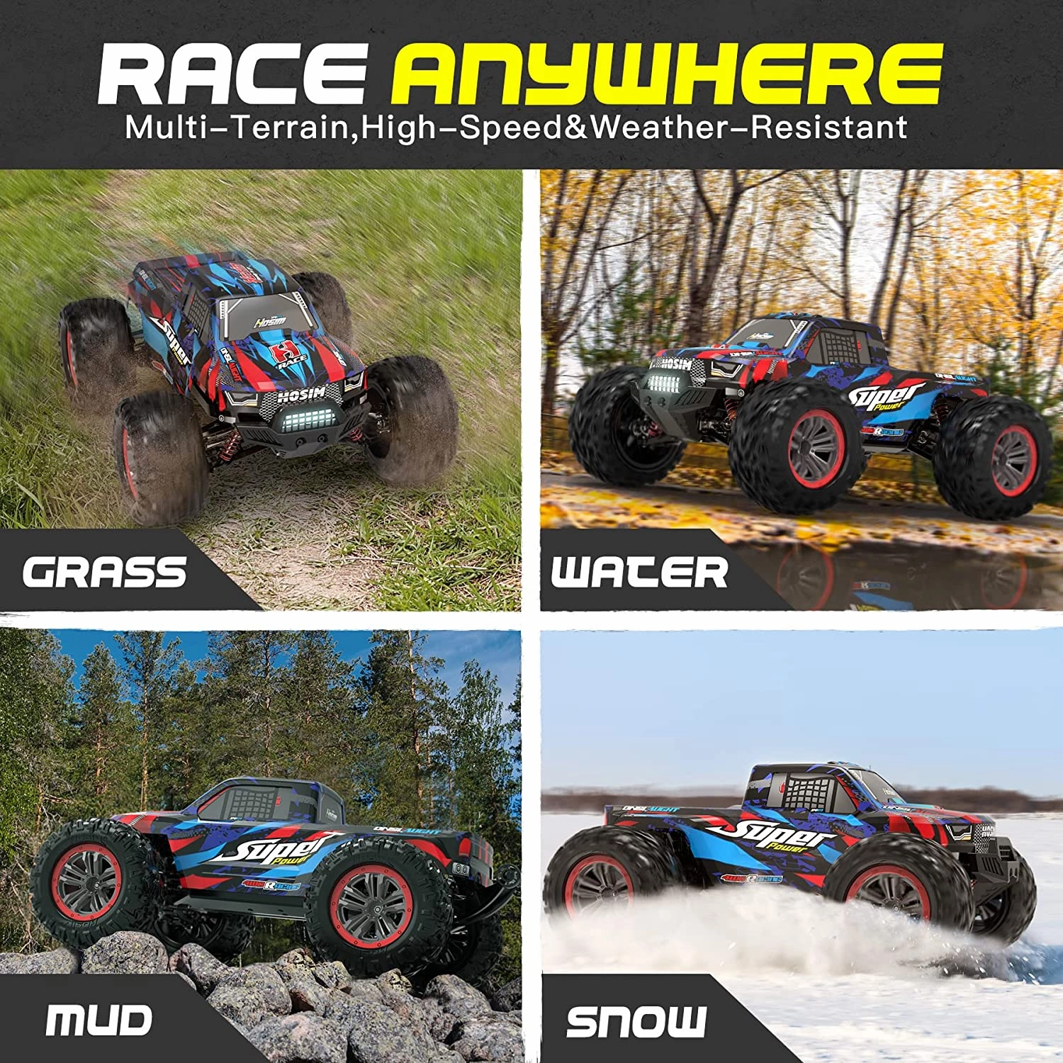 TerraX X08 1/10 Scale Extreme RC Monster Truck - Blazing 43MPH, 4x4 All-Terrain Off-Road Beast with Brushless Power