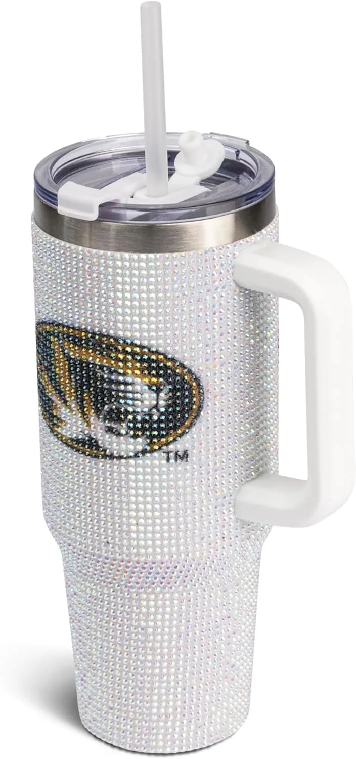 The Memory Company | Licensed NCAA 40oz White Bling Game Day Tumbler