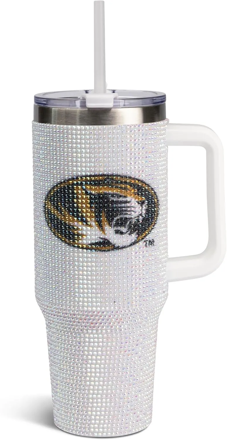 The Memory Company | Licensed NCAA 40oz White Bling Game Day Tumbler