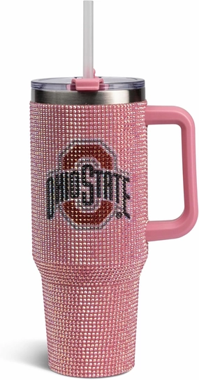 The Memory Company | Licensed NCAA 40oz Pink Bling Game Day Tumbler