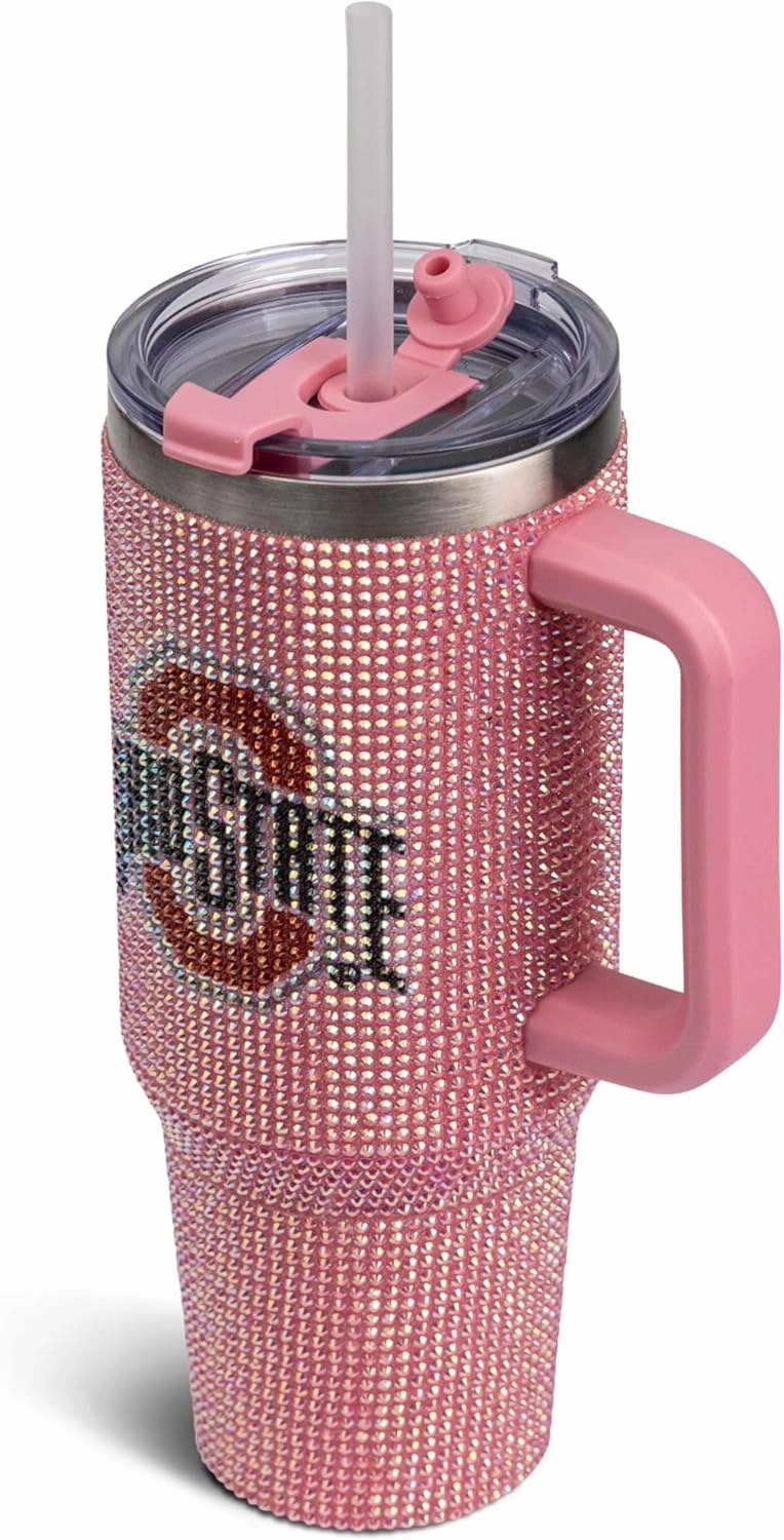 The Memory Company | Licensed NCAA 40oz Pink Bling Game Day Tumbler