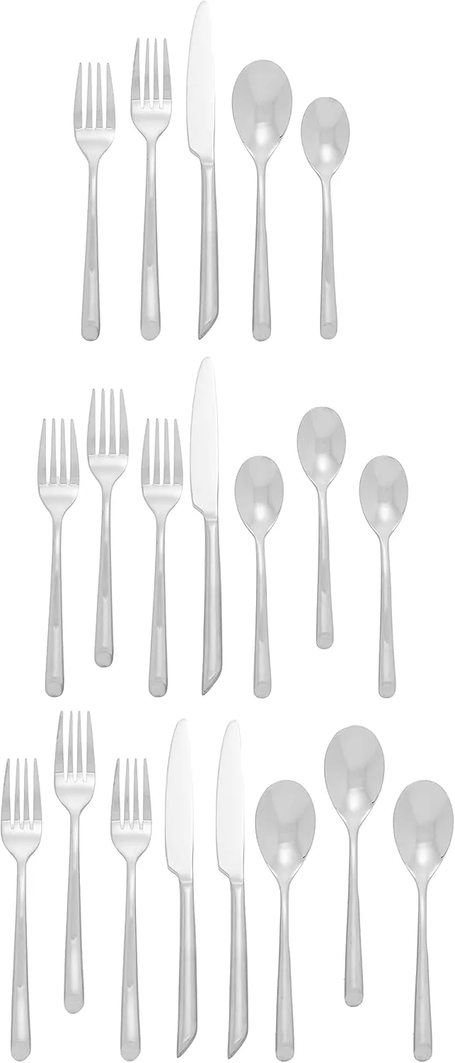 Towle Living Satin Wave 20-Piece Forged Stainless Steel Flatware Set, Service for 4