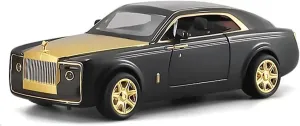 Toy car Model 1:24 for Rolls-Royce Sweptail Alloy Car Model Light Sound Effect Diecast Toys Gift (Color : Black)