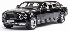 Toy car Model 1/24 Diecast Alloy Car Model Toy for Mulsanne Extended Black Car 6 Doors Opened Toys for Collection