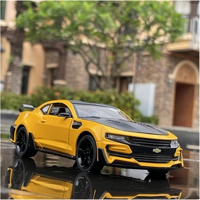 Toy car Model 1:24 for Chevrolet Camaro Alloy Sports Car Model Diecasts High Simulation Collection Toy (Color : Yellow)
