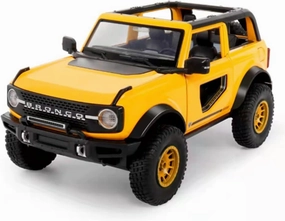 Toy car Model 1:24 for Ford Bronco Lima Alloy Car Model Diecast Toy Off-Road with Sound Light Kids Gifts (Color : Yellow)