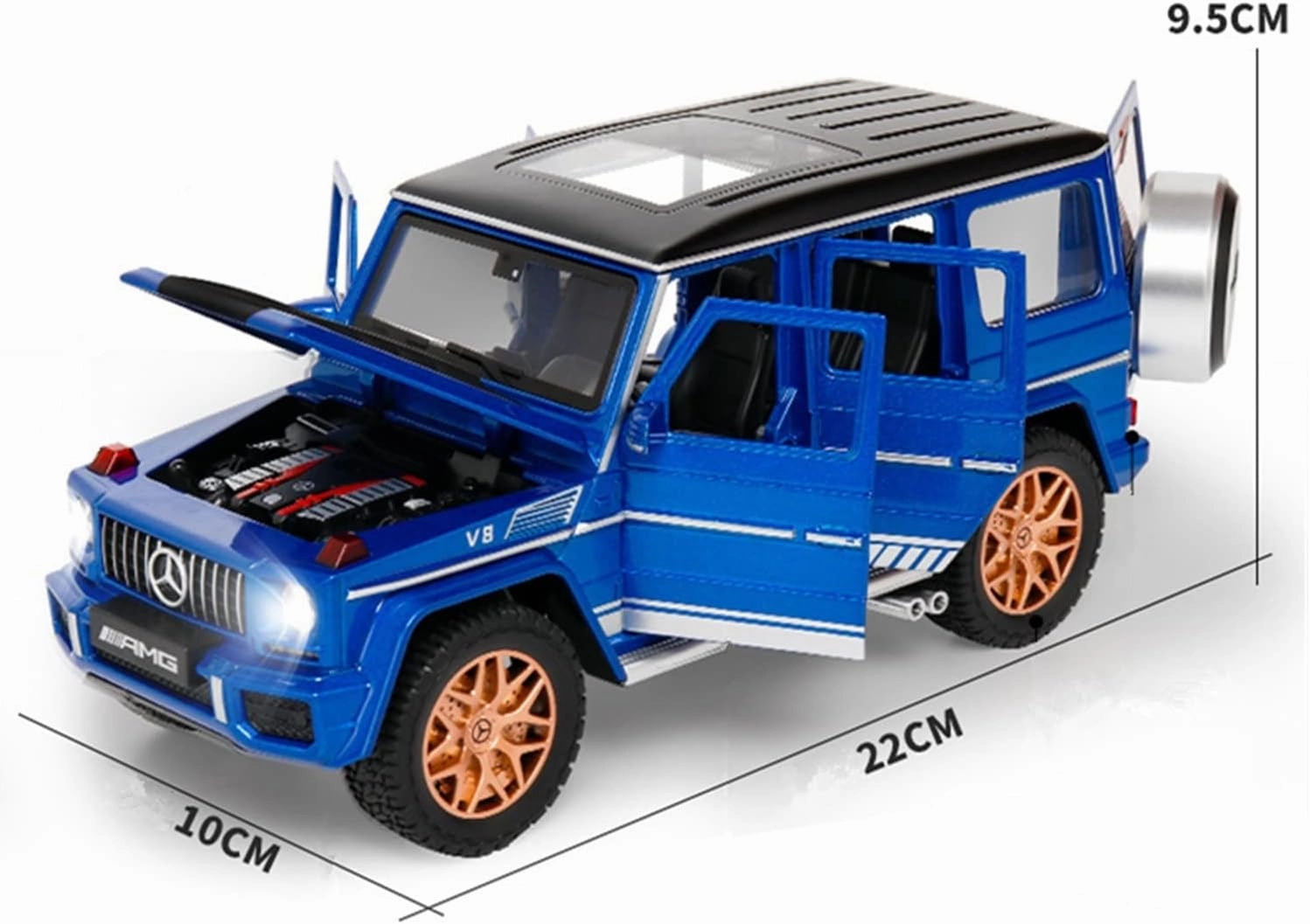Toy car Model 1:24 for G63 G65 Alloy Car Model Diecast Toy Metal Off-Road with Sound and Light Gift (Color : Yellow)