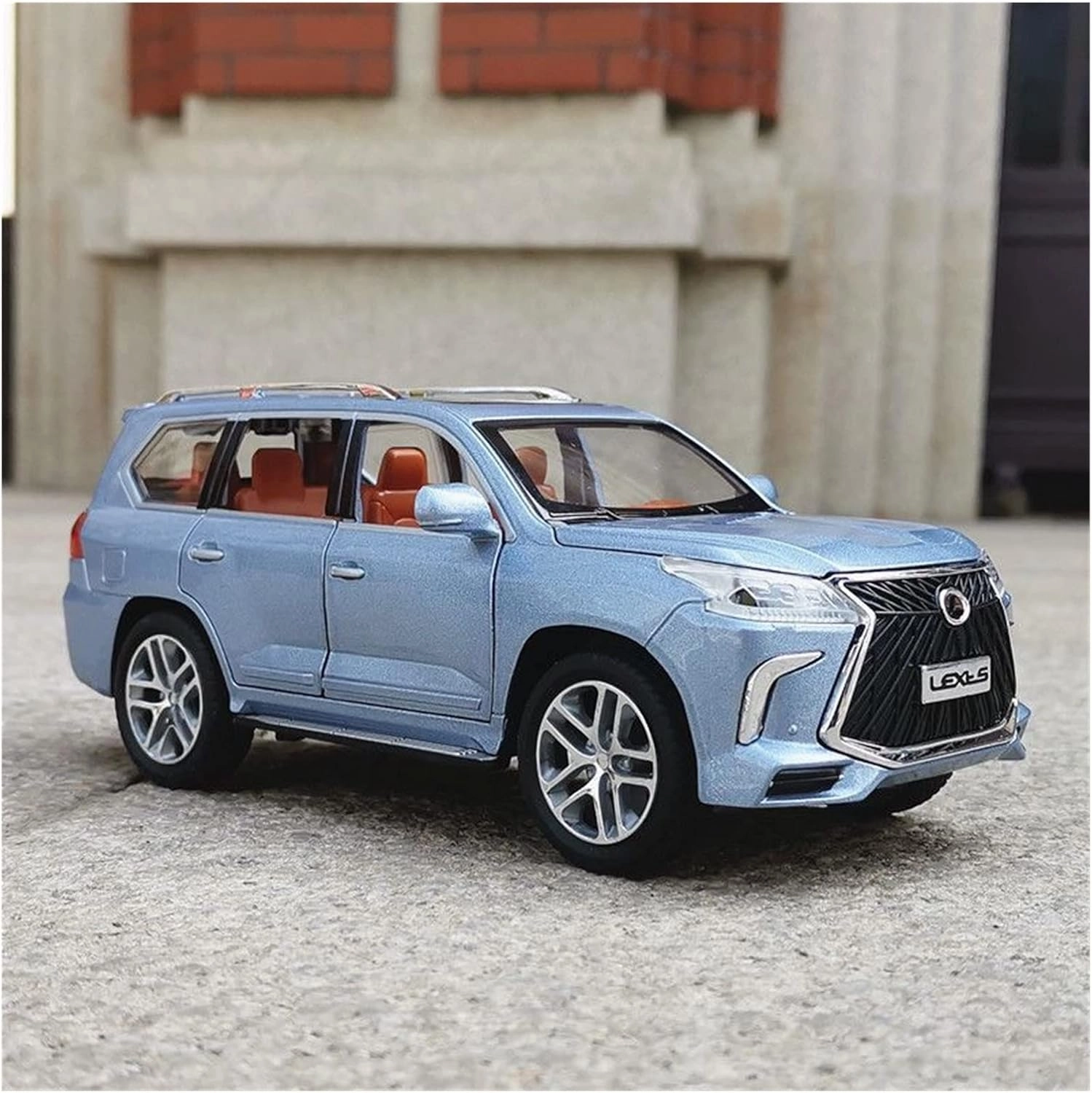 Toy car Model 1:24 for Lexus LX570 SUV Alloy Car Model Diecasts with Sound and Light Toy Gift (Color : 1)