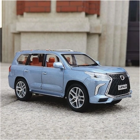 Toy car Model 1:24 for Lexus LX570 SUV Alloy Car Model Diecasts with Sound and Light Toy Gift (Color : 1)
