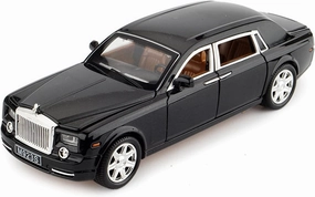 Toy car Model 1:24 for Rolls-Royce Phantom Alloy Car Model Light Sound Effect Diecast Car Boys Birthday Gift (Color : Black)
