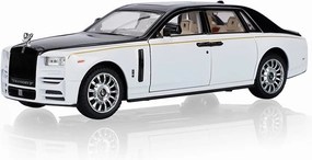 Toy car Model 1:24 for Scale Rolls-Royce Phantom Alloy Car Model Light Sound Effect Diecast Car Toys (Color : White)