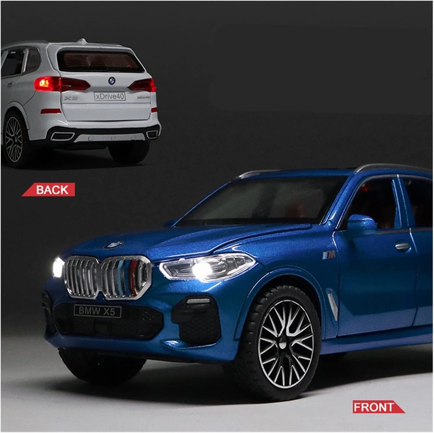 Toy car Model 1:32 for BMW X5 SUV Alloy Car Model Diecasts Toy Simulation Sound and Light Collection Childrens Gift (Color : C3)