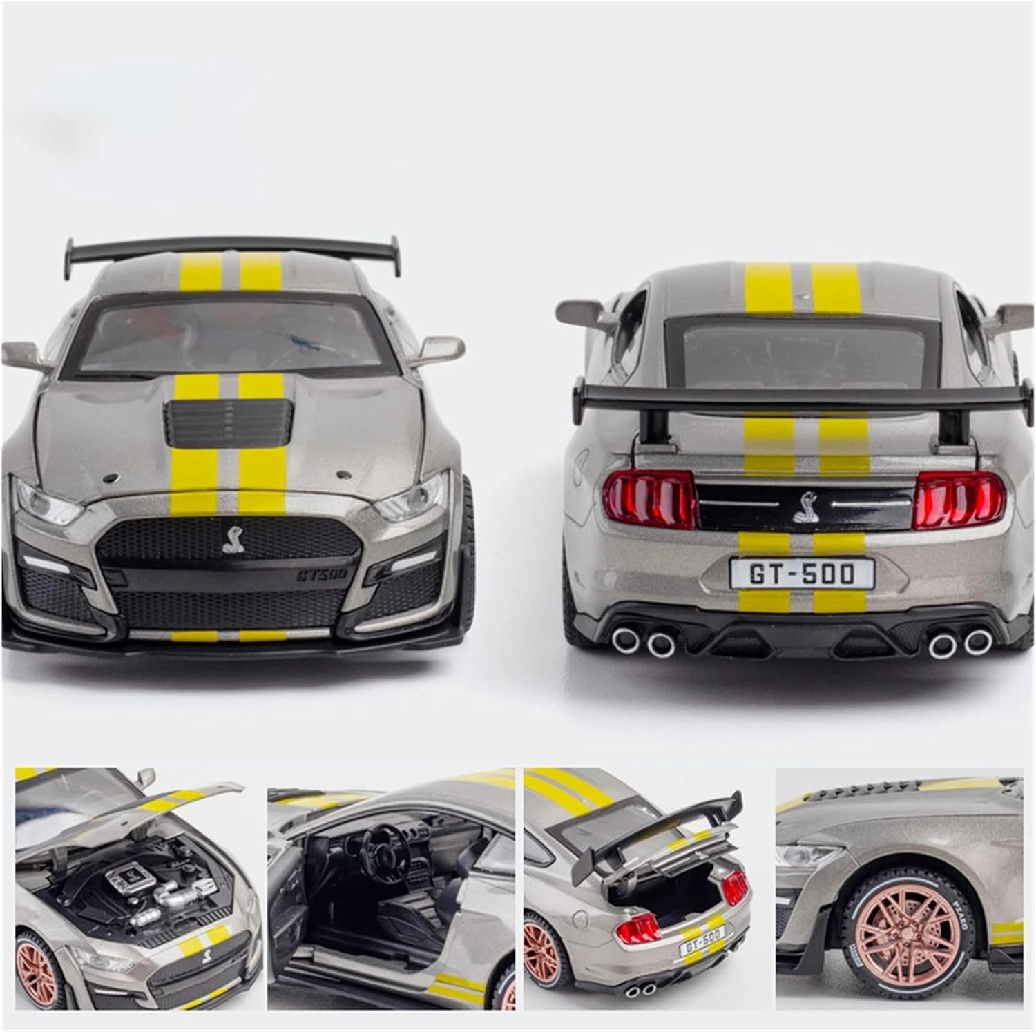 Toy car Model 1:32 for Ford Mustang Shelby GT500 Car Model Alloy Pull Back Kid Toy Gifts (Color : H8)