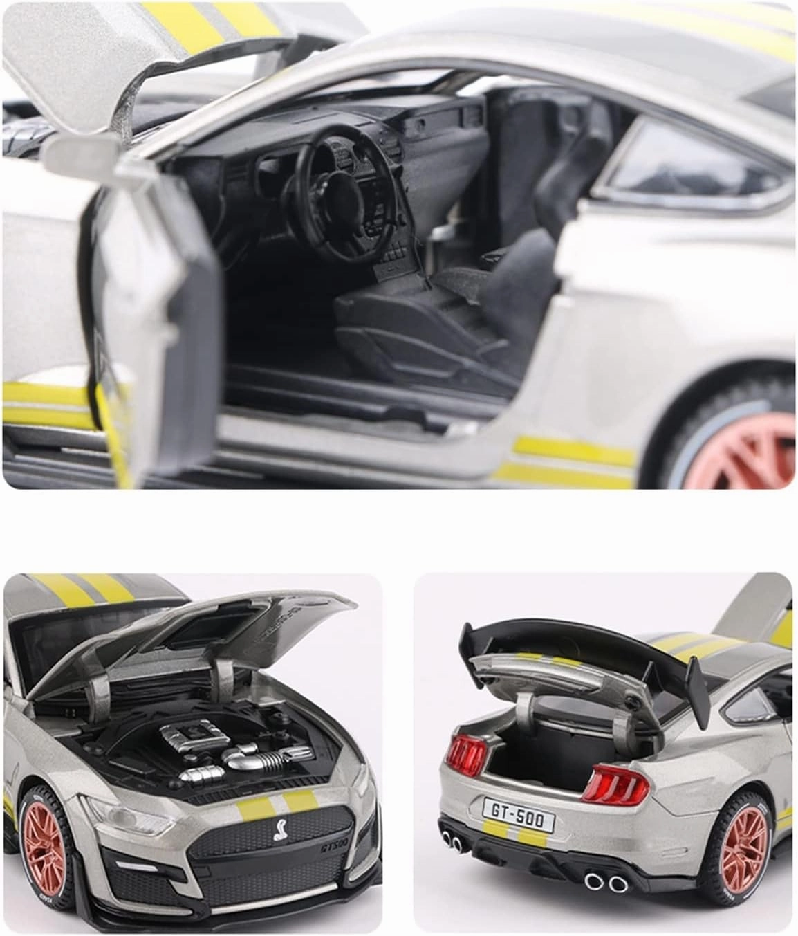 Toy car Model 1:32 for Ford Mustang Shelby GT500 Car Model Alloy Pull Back Kid Toy Gifts (Color : H8)