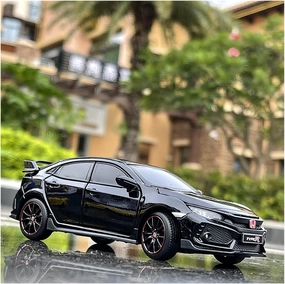 Toy car Model 1/32 for Honda Civic Type R FK8 Alloy Car Model Diecast Toy with Sound Light Collection Toy Gift (Color : B2)