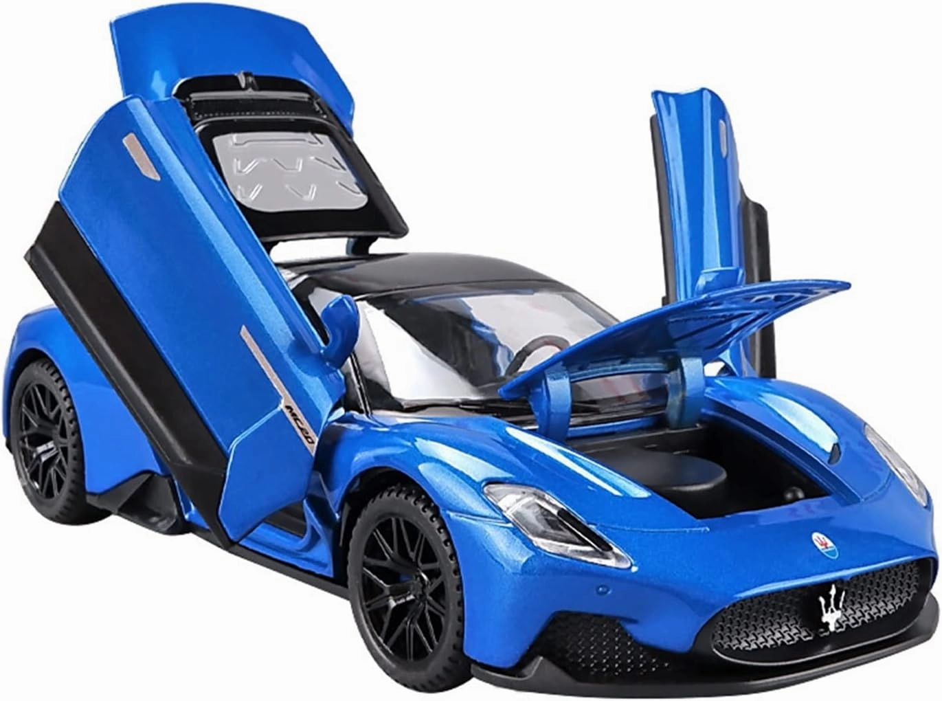 Toy car Model 1:32 for Maserati MC20 Alloy Car Model Light Sound Effect Diecast Toys (Color : Blue)