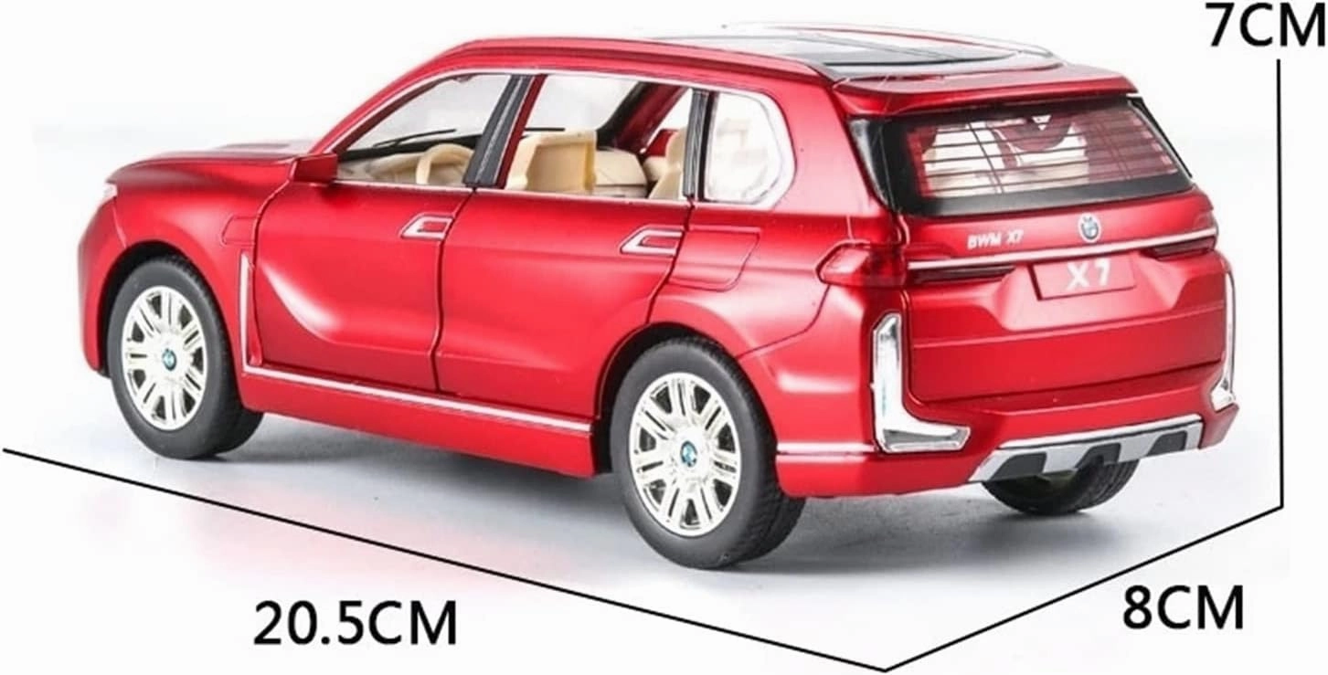 Toy car Model 1/32 for X7 Alloy Car Model Toy Diecast Pull Back SUV for Boy Off-Road Children (Color : Red)