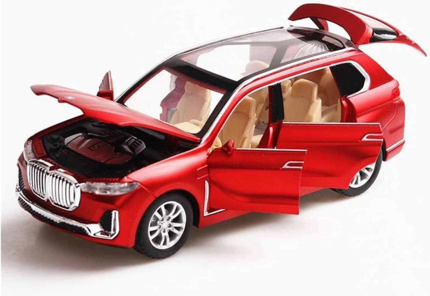 Toy car Model 1/32 for X7 Alloy Car Model Toy Diecast Pull Back SUV for Boy Off-Road Children (Color : Red)
