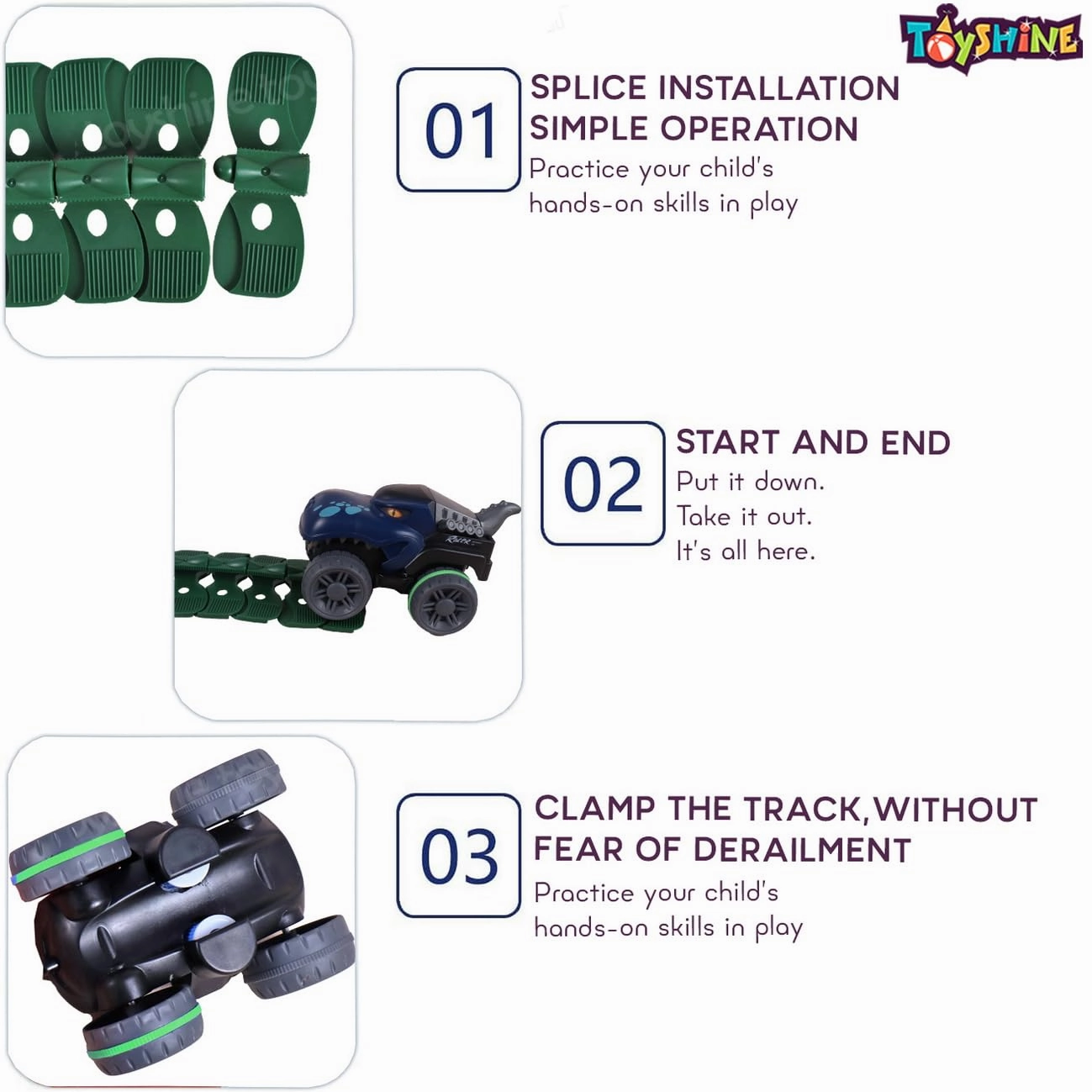 Toyshine Race Track Toy Set Educational Twisted Flexible Tracks 112 Pcs with Electric Piho Design Car Toys for Kids - Multicolour