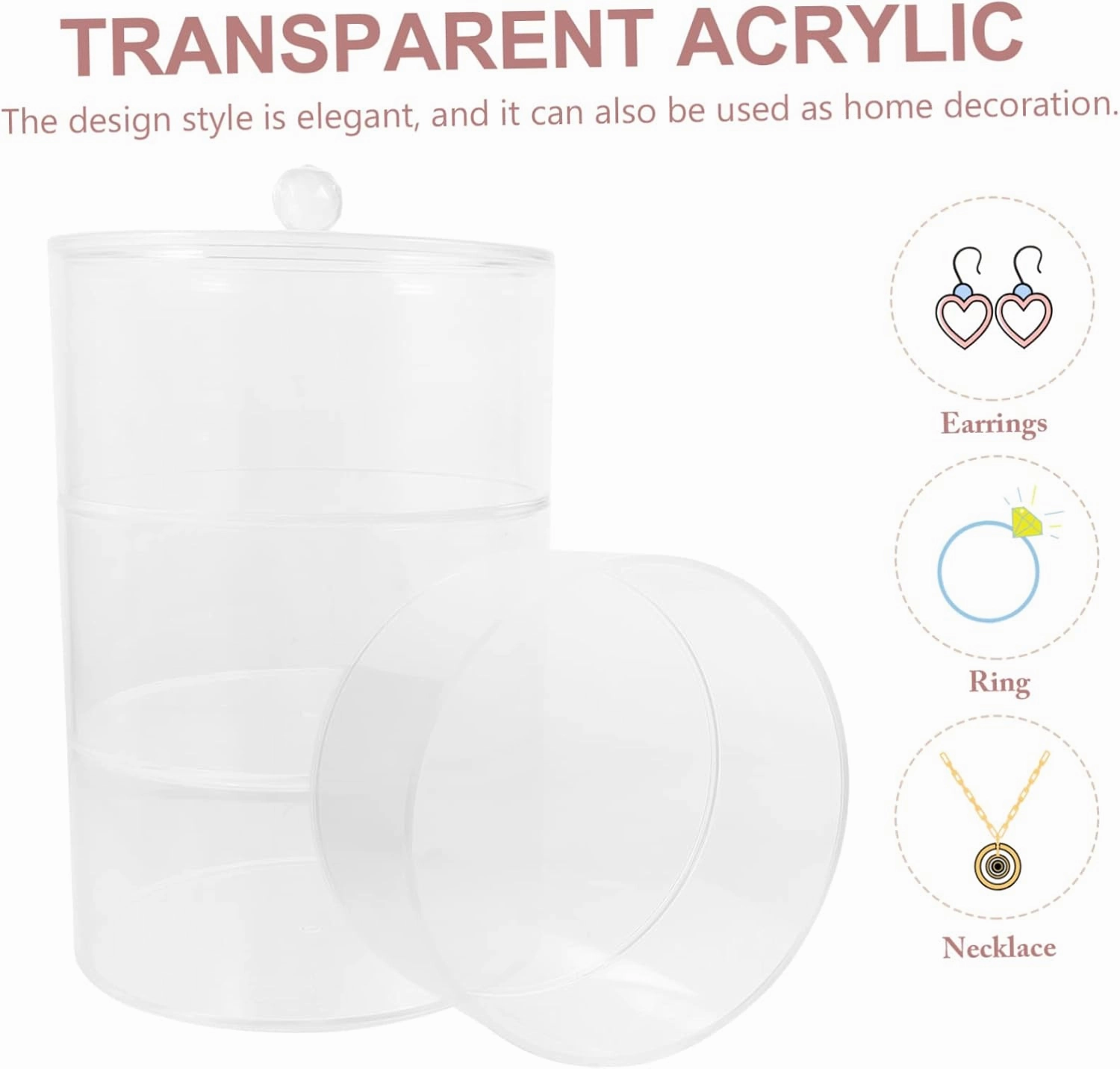 Transparent Watch Band Display Box Multi-layer Jewelry Organizer for Earrings Necklaces Stylish Modern Design Shows Home Use Elegant Showcase Case