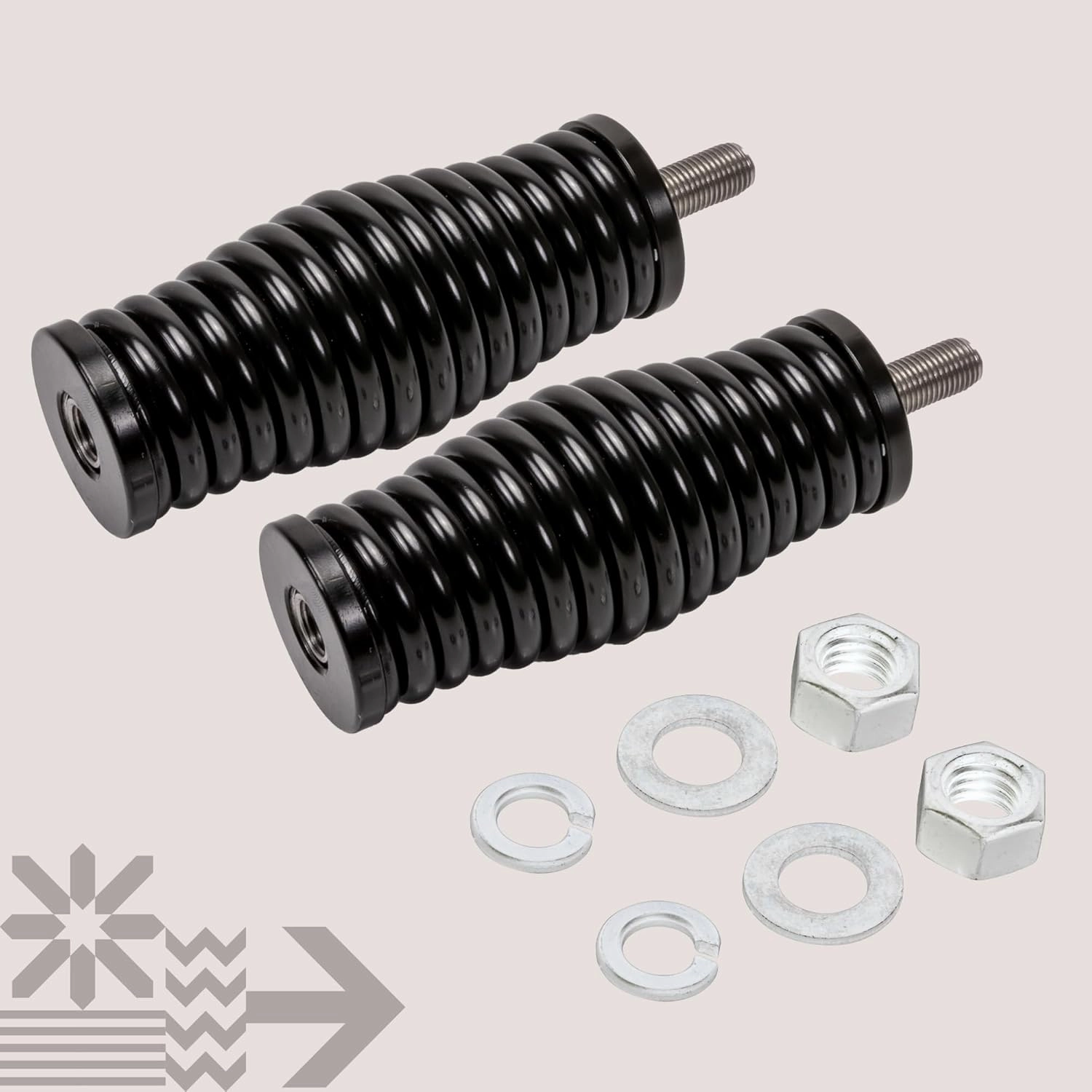 True MODS Black 2pc Heavy-Duty Stainless Steel CB Radio Antenna Spring Mount Base [3/8" 24 Thread] for Offroad UTV ATV SxS Side-by-Side 4 Wheeler Polaris RZR Razor Can-Am Maverick X3 Semi Truck Car