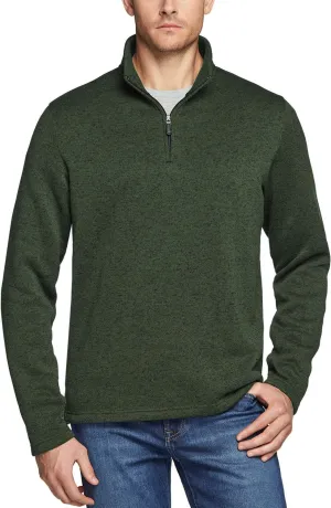 TSLA Men's Quarter Zip Thermal Fleece Lined Sweater, Winter Lightweight Soft Pullover Collar Sweatshirt