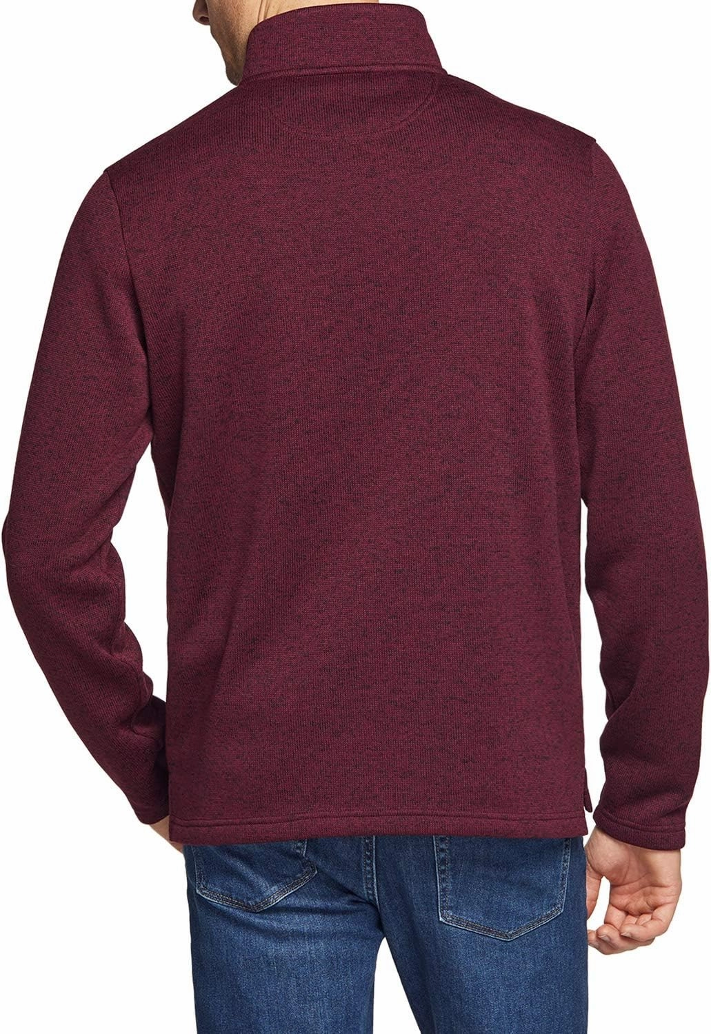 TSLA Men's Quarter Zip Thermal Fleece Lined Sweater, Winter Lightweight Soft Pullover Collar Sweatshirt