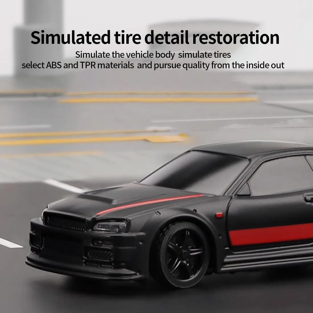 Turbo Racing C74 1/76 Scale Mini RC Car, 2.4G 4CH Remote Control Drift Racing Car Model, RWD Electric RC Drift Vehicle Toys Gift for Adult