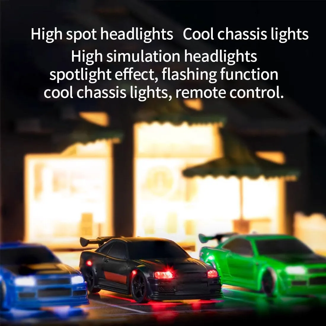 Turbo Racing C74 1/76 Scale Mini RC Car, 2.4G 4CH Remote Control Drift Racing Car Model, RWD Electric RC Drift Vehicle Toys Gift for Adult