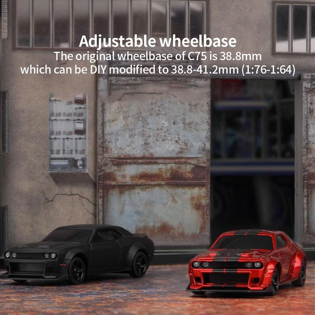 Turbo Racing 1/76 RC Drift Car, 2.4GHz 3CH Electric RWD Mini Remote Control Racing Vehicle, Desktop Scale Model for Hobbyists (RTR/Black)