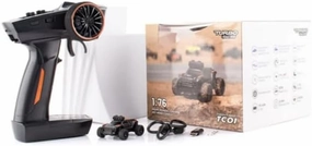 Turbo Racing Mini RC Cars Baby Monster C81 1:76 Scale Brushed RC Monster Truck RTR Remote Control Mini Off-Road RWD Models Fast RC Car Toys Vehicles for Adults - Black
