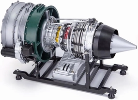 Turbofan Engine Model Kit, 1/10 Mechanical Double Rotor Axial Turbofan Engine Model DIY Assembly Electric Ducted Fan Craft Gift, 1000 PCS Mechanical Science Education Kit Gift for Adult