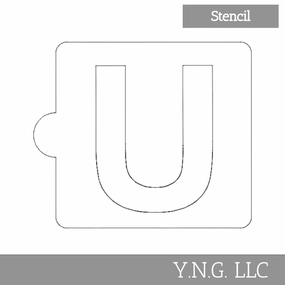 U Letter Alphabet Stencil for Cookies or Cakes USA Made LS107U