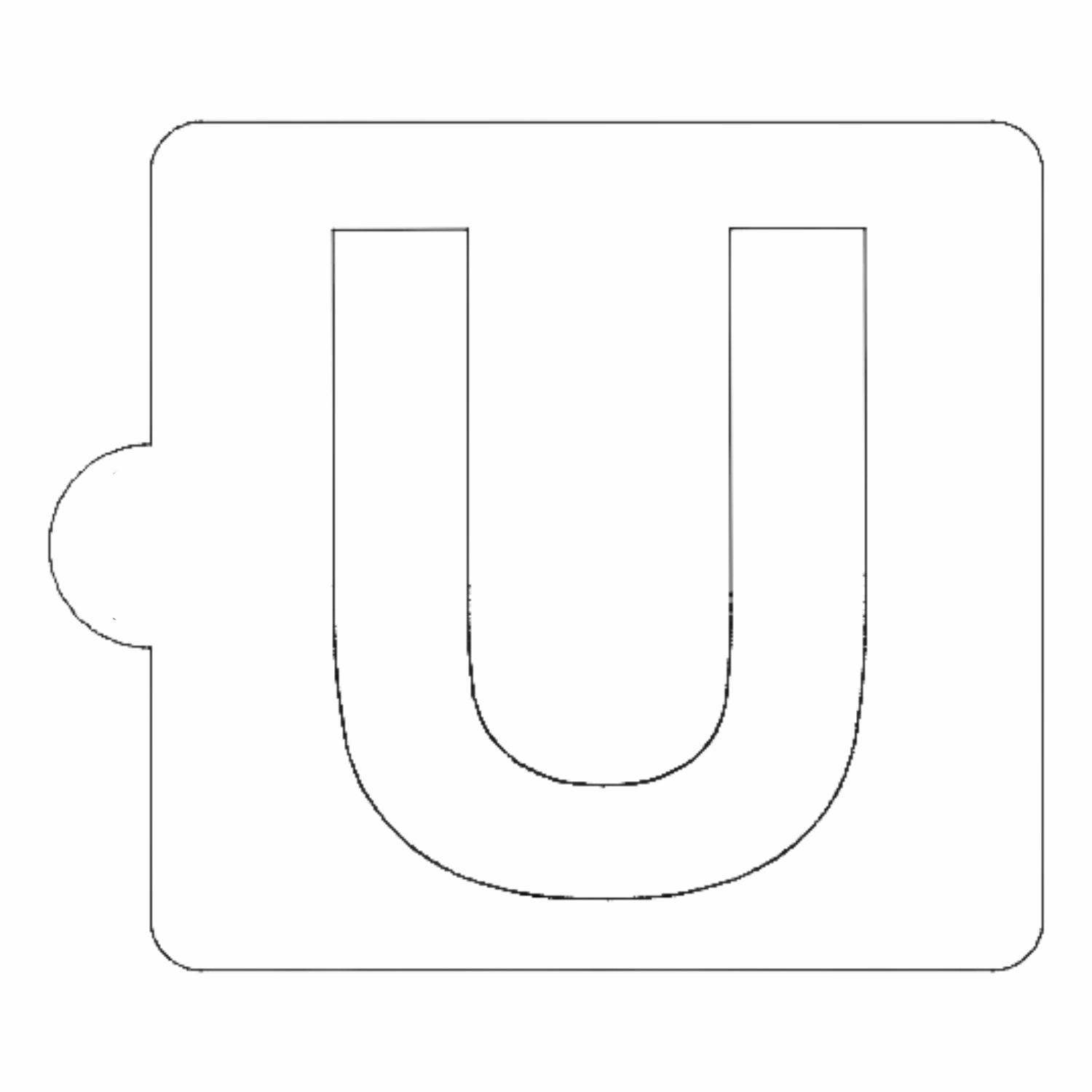U Letter Alphabet Stencil for Cookies or Cakes USA Made LS107U