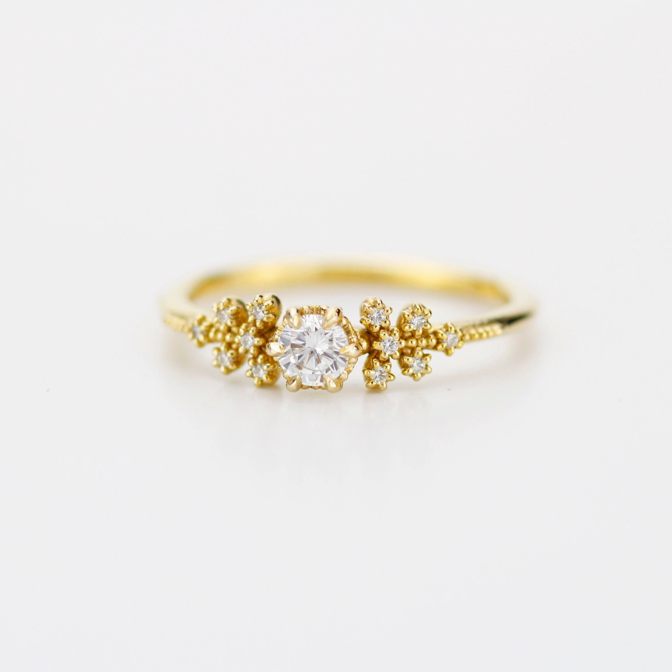 Unique diamond engagement ring, simple diamond ring 0.25ct natural diamond