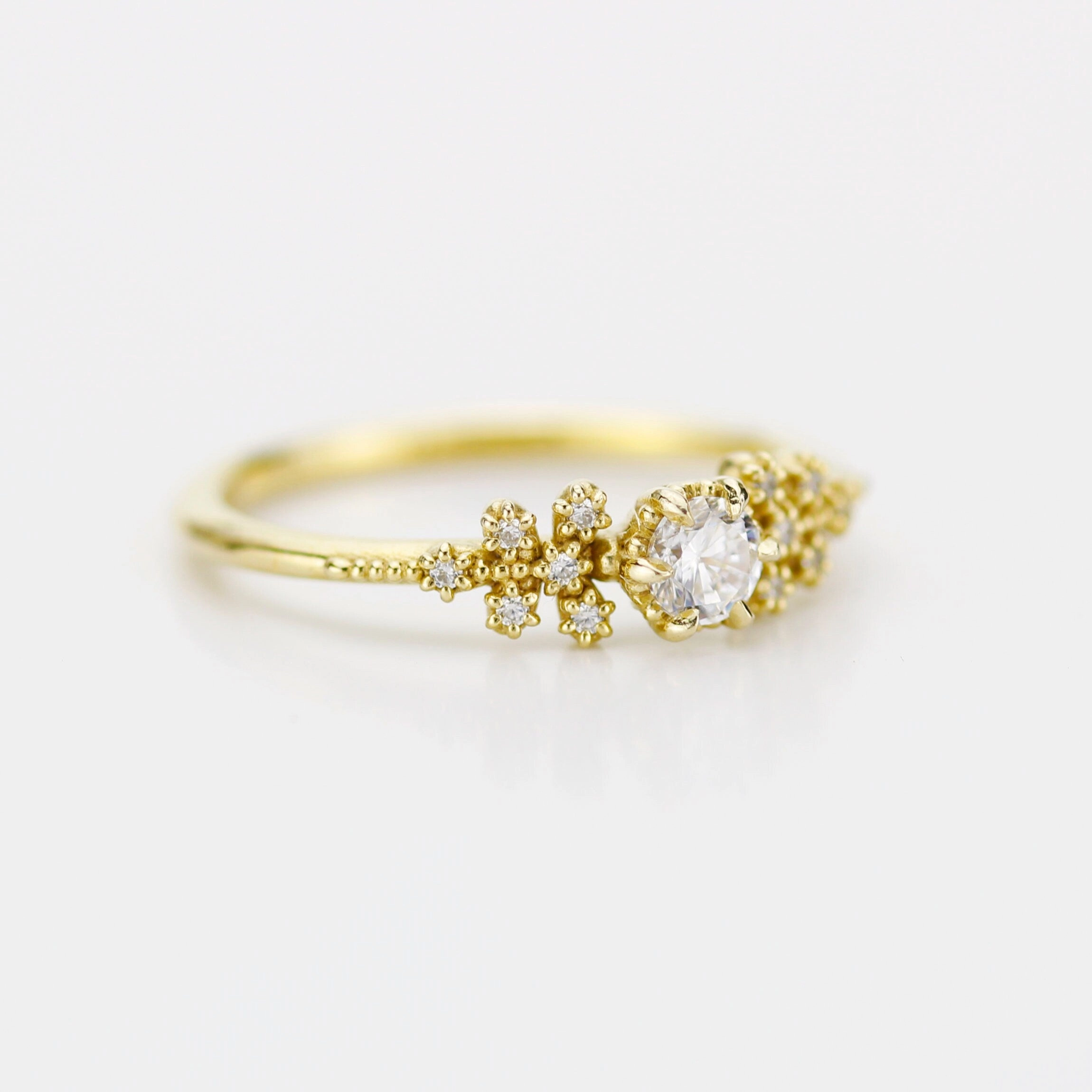 Unique diamond engagement ring, simple diamond ring 0.25ct natural diamond