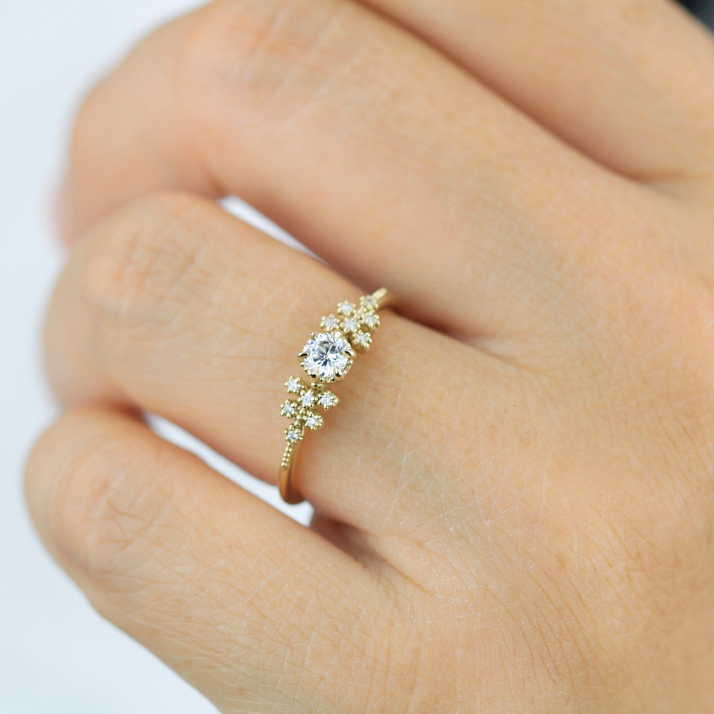 Unique diamond engagement ring, simple diamond ring 0.25ct natural diamond