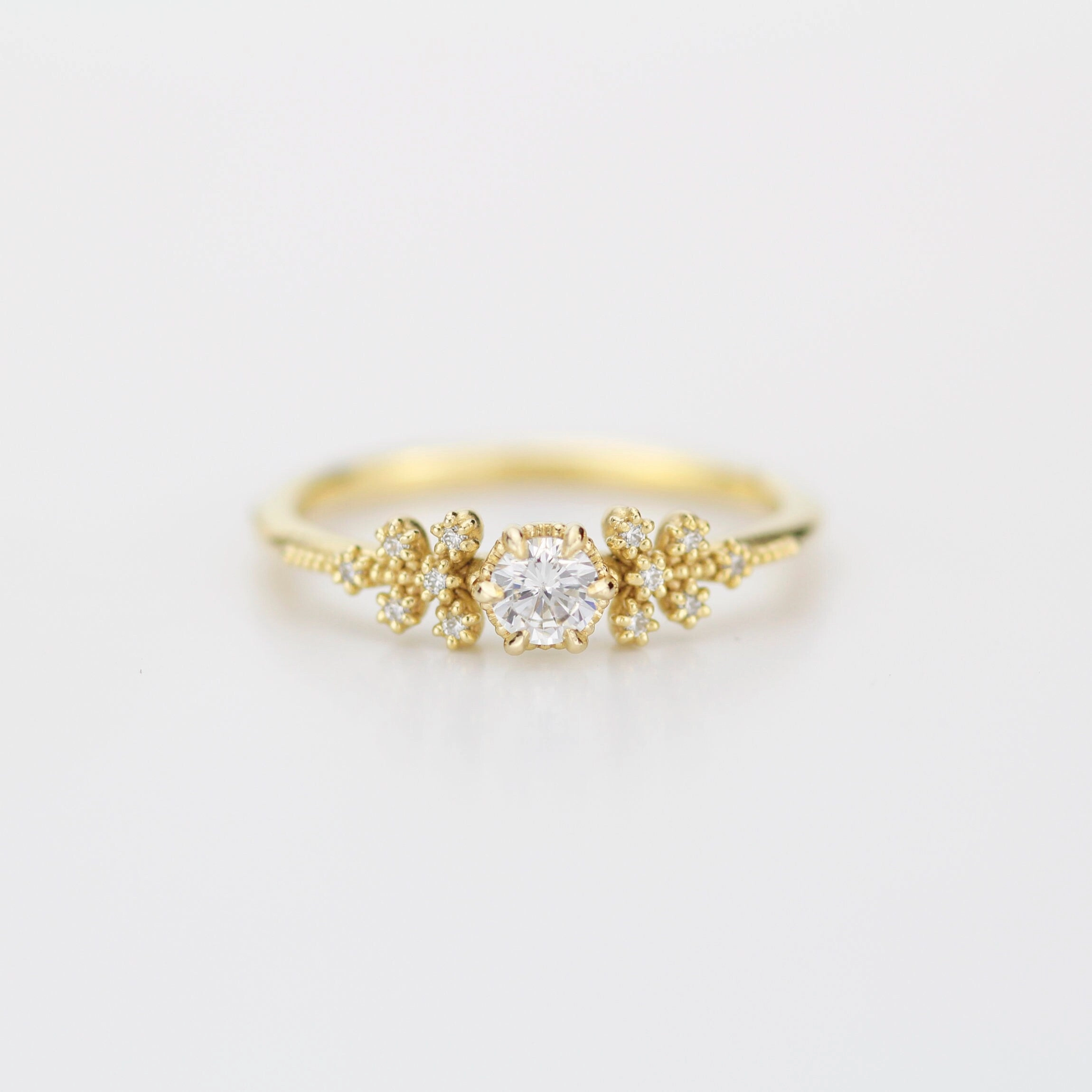 Unique diamond engagement ring, simple diamond ring 0.25ct natural diamond