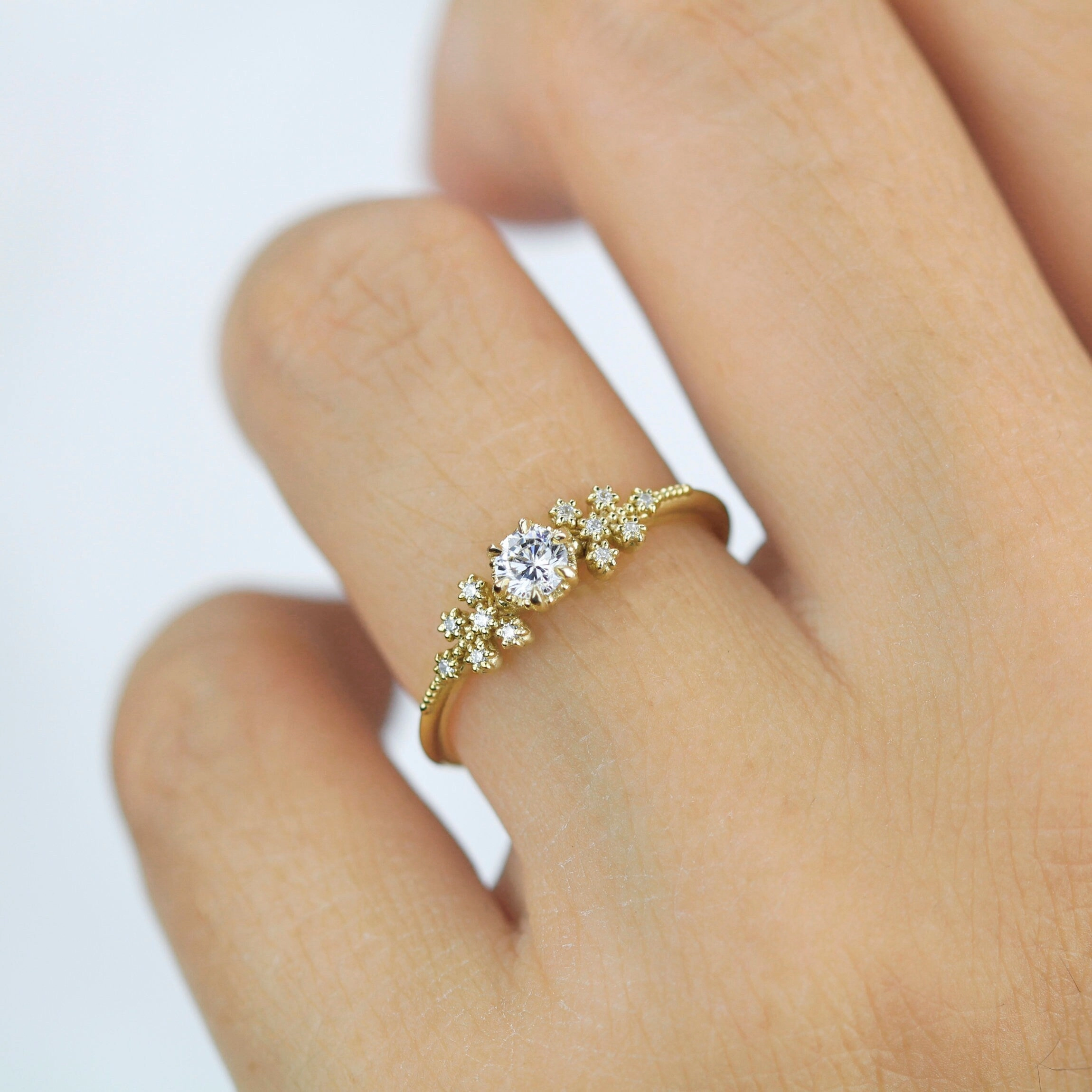 Unique diamond engagement ring, simple diamond ring 0.25ct natural diamond
