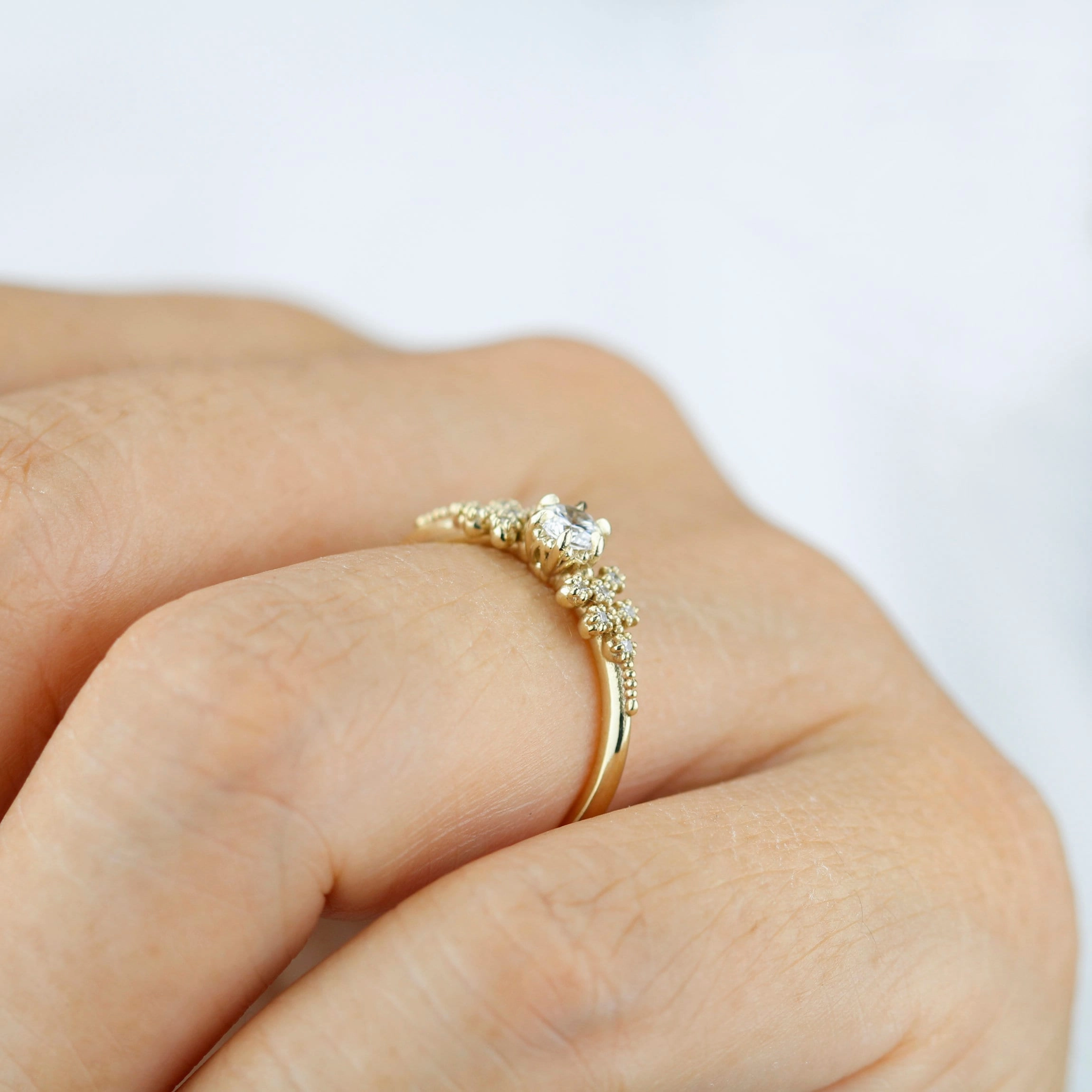 Unique diamond engagement ring, simple diamond ring 0.25ct natural diamond