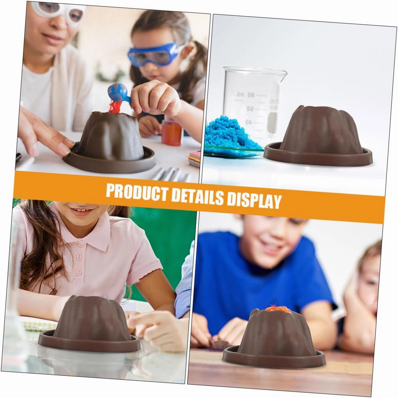 Vaguelly 10pcs Volcano Model Science Kit DIY Erupting Volcano Experiment Toy Engaging Educational Present for School Projects and Home Learning Construction