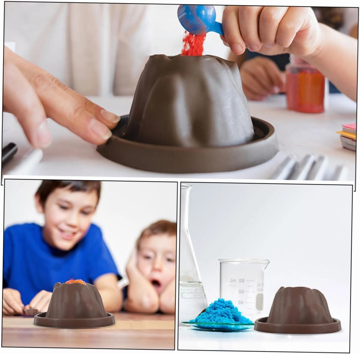 Vaguelly 10pcs Volcano Model Science Kit DIY Erupting Volcano Experiment Toy Engaging Educational Present for School Projects and Home Learning Construction