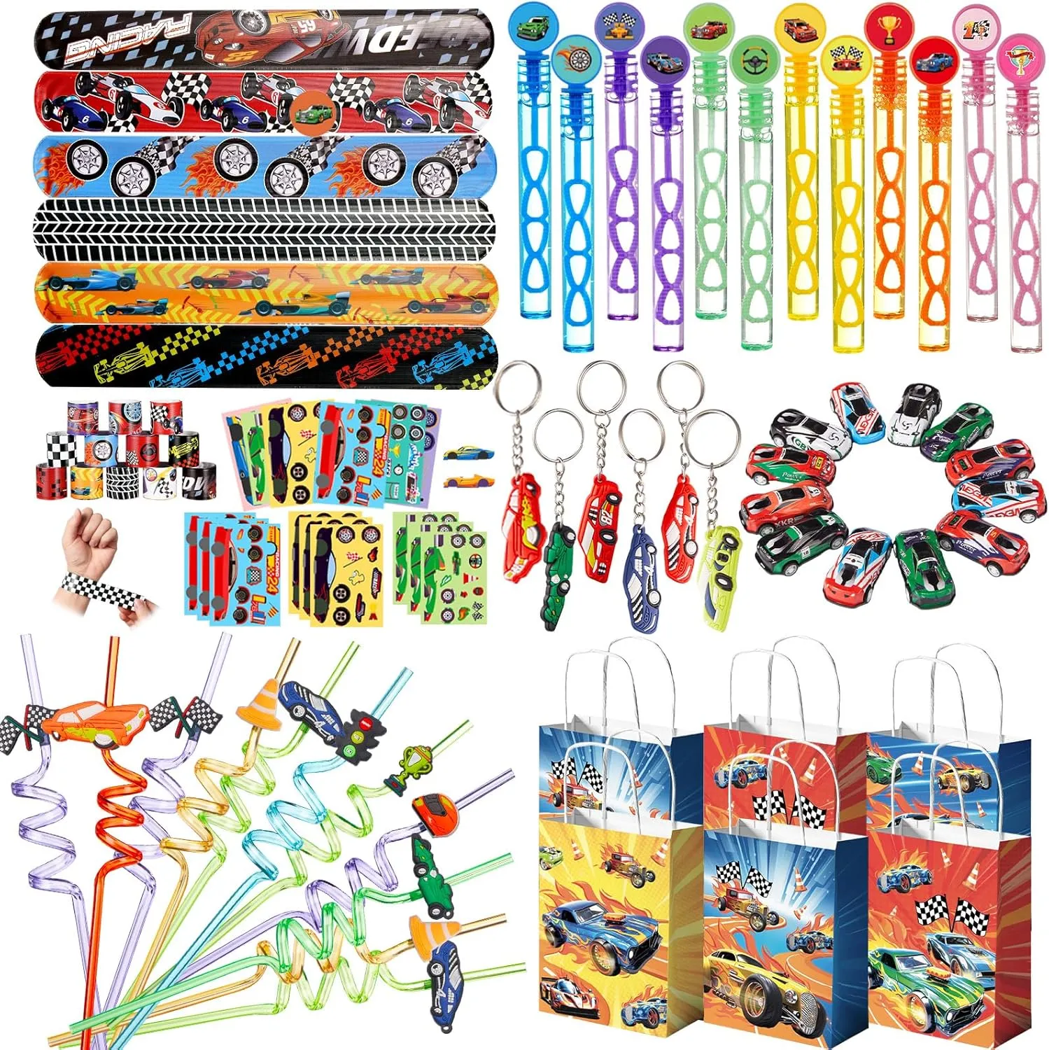 Vanblue Race Car Party Favors Hot Car Themed Birthday Party Decoration Racing Party Supplies Mini Vehicles Toy Gift for Boy Kids Treat Gift Bags Stuffers Pinata Filler Classroom Rewards