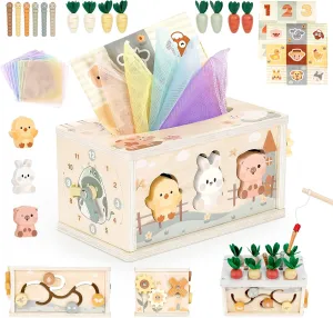 Vanplay Baby Tissue Box Toy - Montessori Toys for Toddlers, Educational Baby Toys for Preschool Learning Fine Motor Skills, Birthday Gifts for Boys Girls