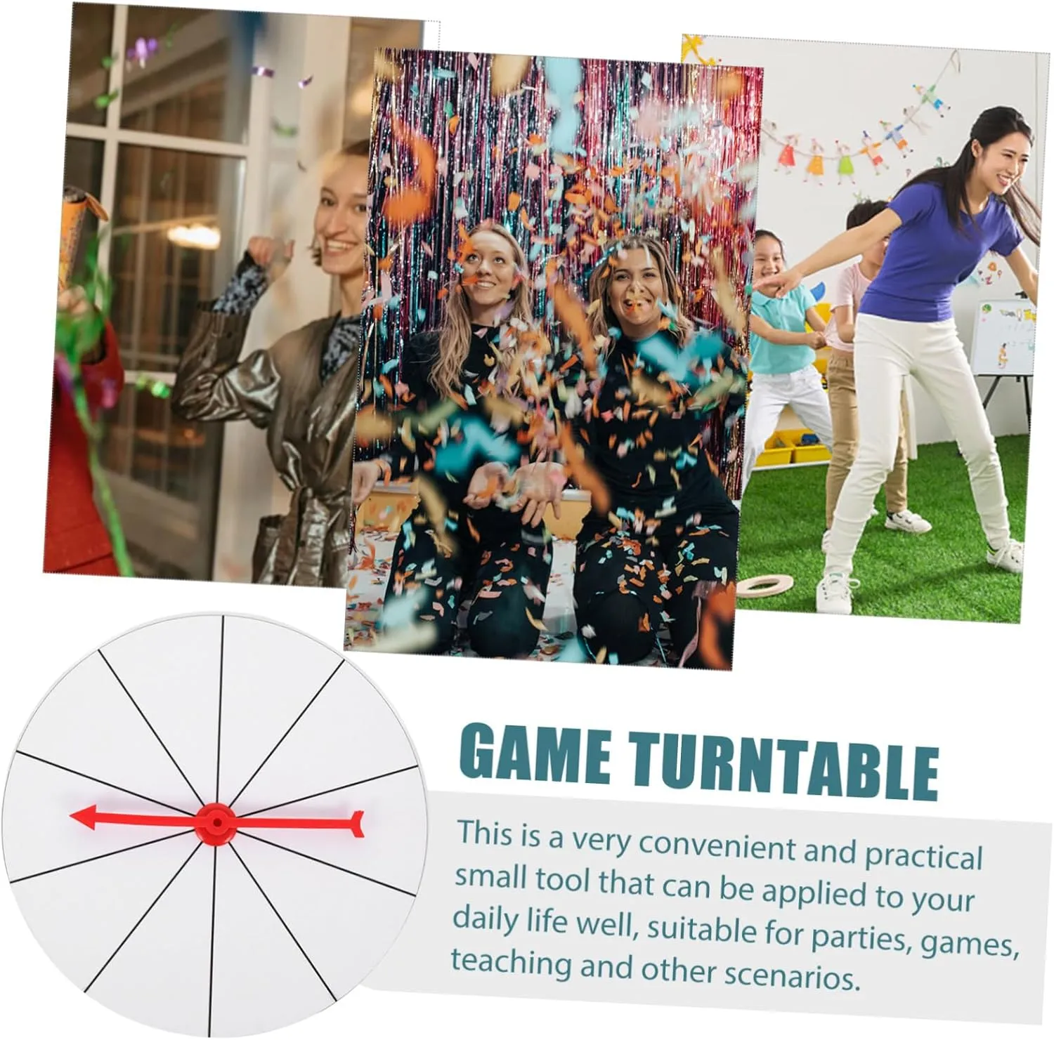 VICASKY Reusable Turn Plate 1 Set Lucky Draw Wheel Rotating Raffle Prize Wheel for Party Game