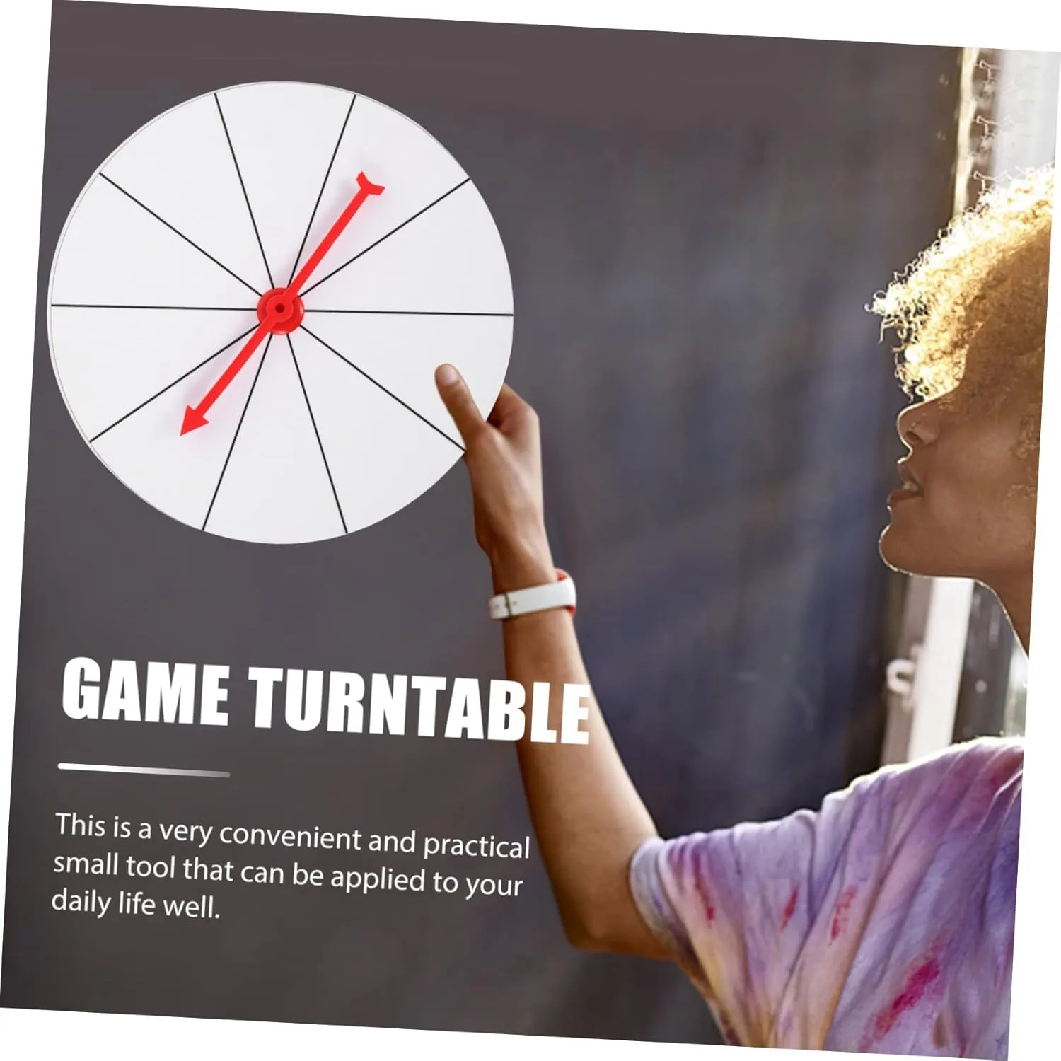 VICASKY Reusable Turn Plate 1 Set Lucky Draw Wheel Rotating Raffle Prize Wheel for Party Game