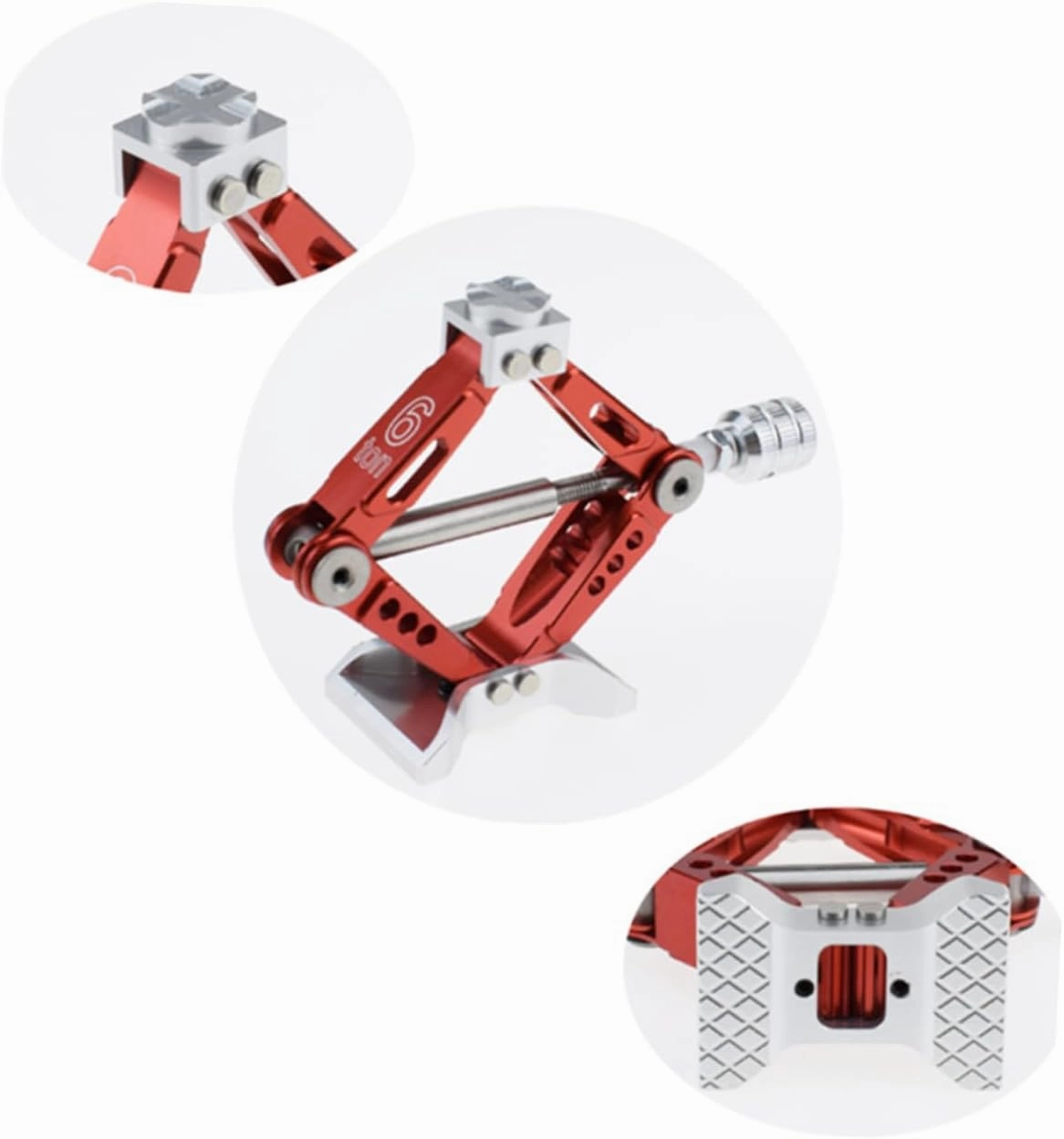 Wakauto 2 Pcs 1:10 Car Mini Lifting Jack Aluminum Alloy Simulation Jack Easy to Carry Use