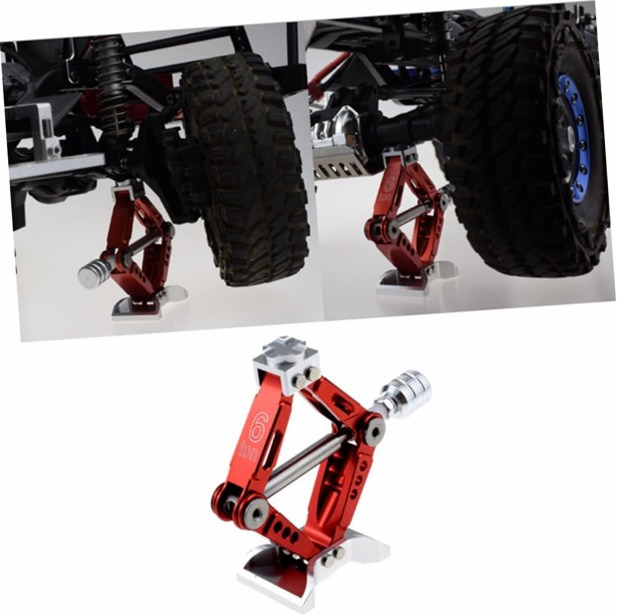 Wakauto 2 Pcs 1:10 Car Mini Lifting Jack Aluminum Alloy Simulation Jack Easy to Carry Use