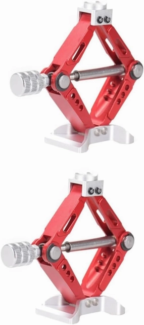Wakauto 2 Pcs 1:10 Car Mini Lifting Jack Aluminum Alloy Simulation Jack Easy to Carry Use